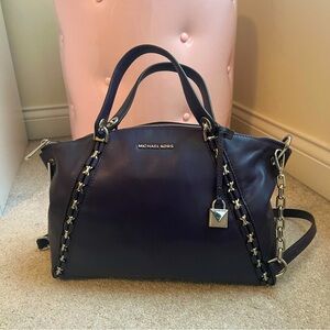 MICHAEL KORS Sadie Damson Leather Satchel Plum